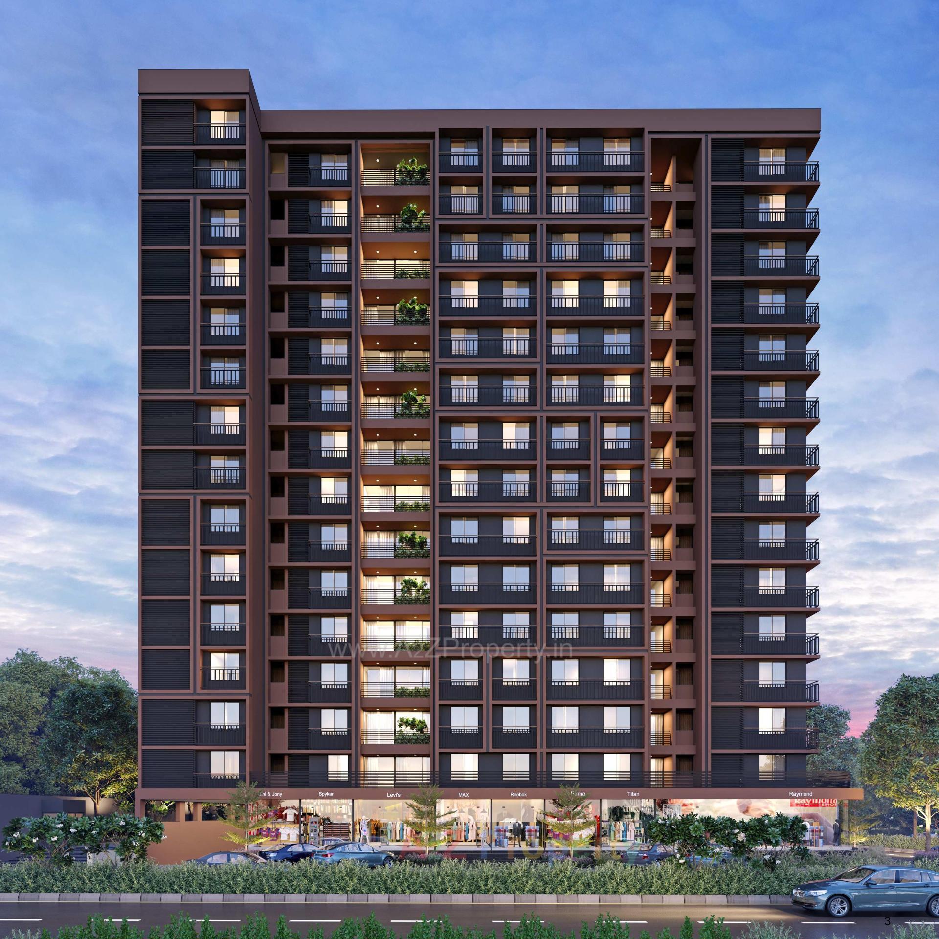 3D Elevation of real estate project Vivaan Aura located at Zundal, Ahmedabad, Gujarat