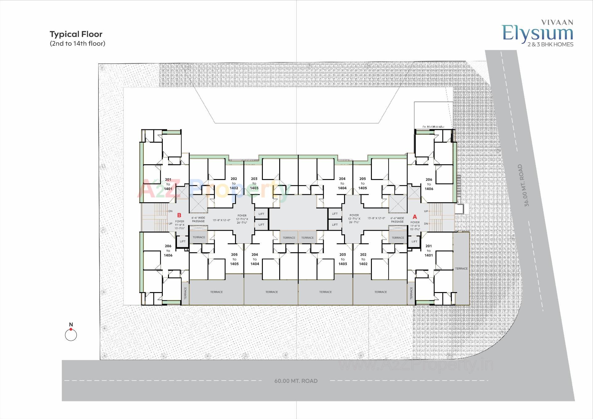 Layout of real estate project Vivaan Elysium located at Zundal, Ahmedabad, Gujarat