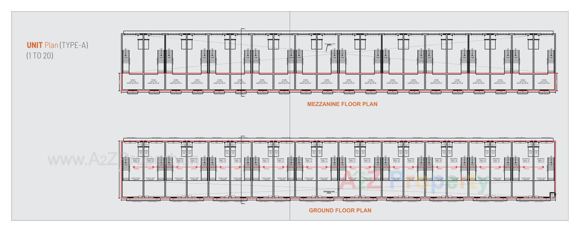 Layout of real estate project Vivan Industrial Park located at Kathwada, Ahmedabad, Gujarat