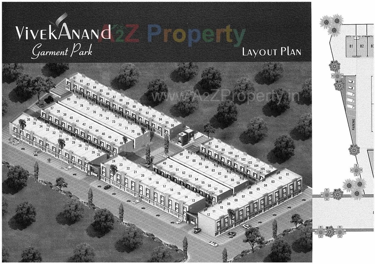 Layout of real estate project Vivekanand Garment Park located at Narol, Ahmedabad, Gujarat