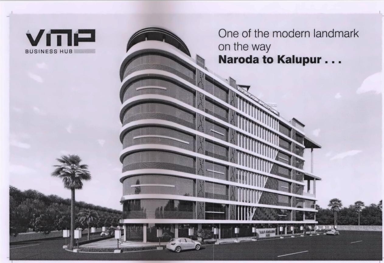 3D Elevation of real estate project Vmp Business Hub (vishwakarma Maitri Pyramid) located at Sabarmati, Ahmedabad, Gujarat