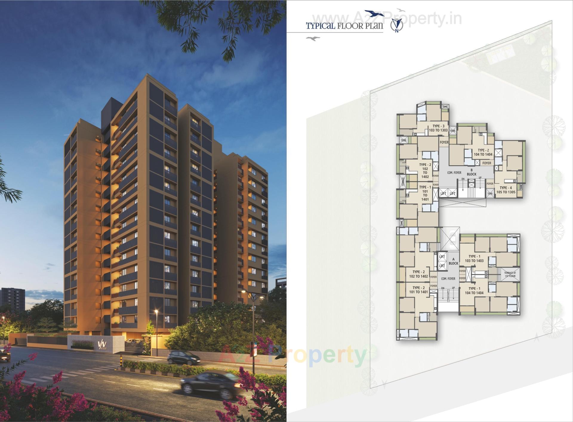 Layout of real estate project Vn Skyline located at Vadaj, Ahmedabad, Gujarat