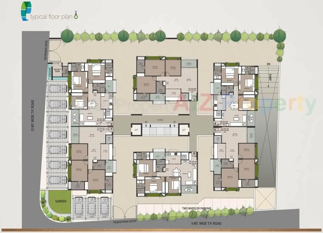 Layout of real estate project Vraj Oriana located at Vejalpur, Ahmedabad, Gujarat