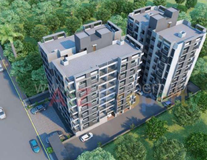 3D Elevation of real estate project Vraj Residency located at Gota, Ahmedabad, Gujarat