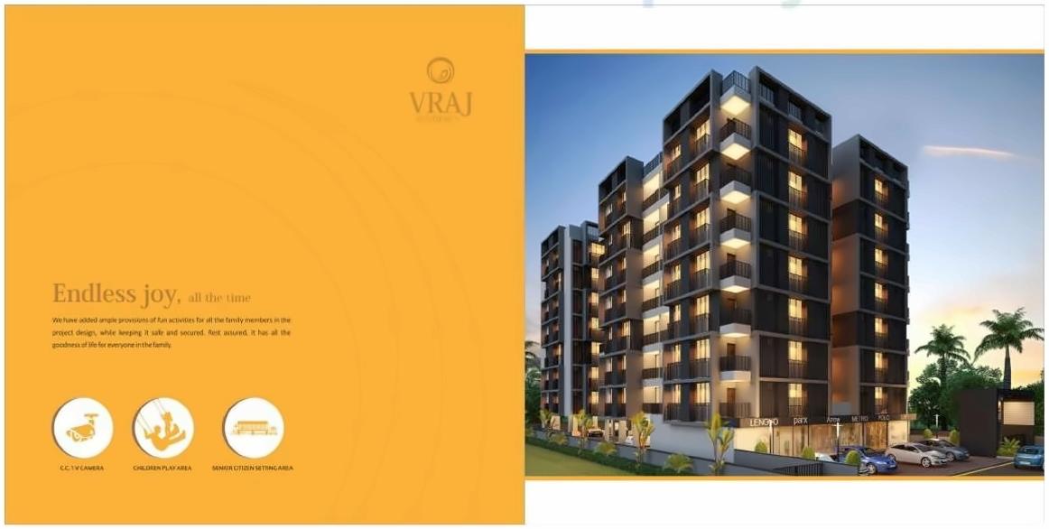 3D Elevation of real estate project Vraj Residency located at Gota, Ahmedabad, Gujarat