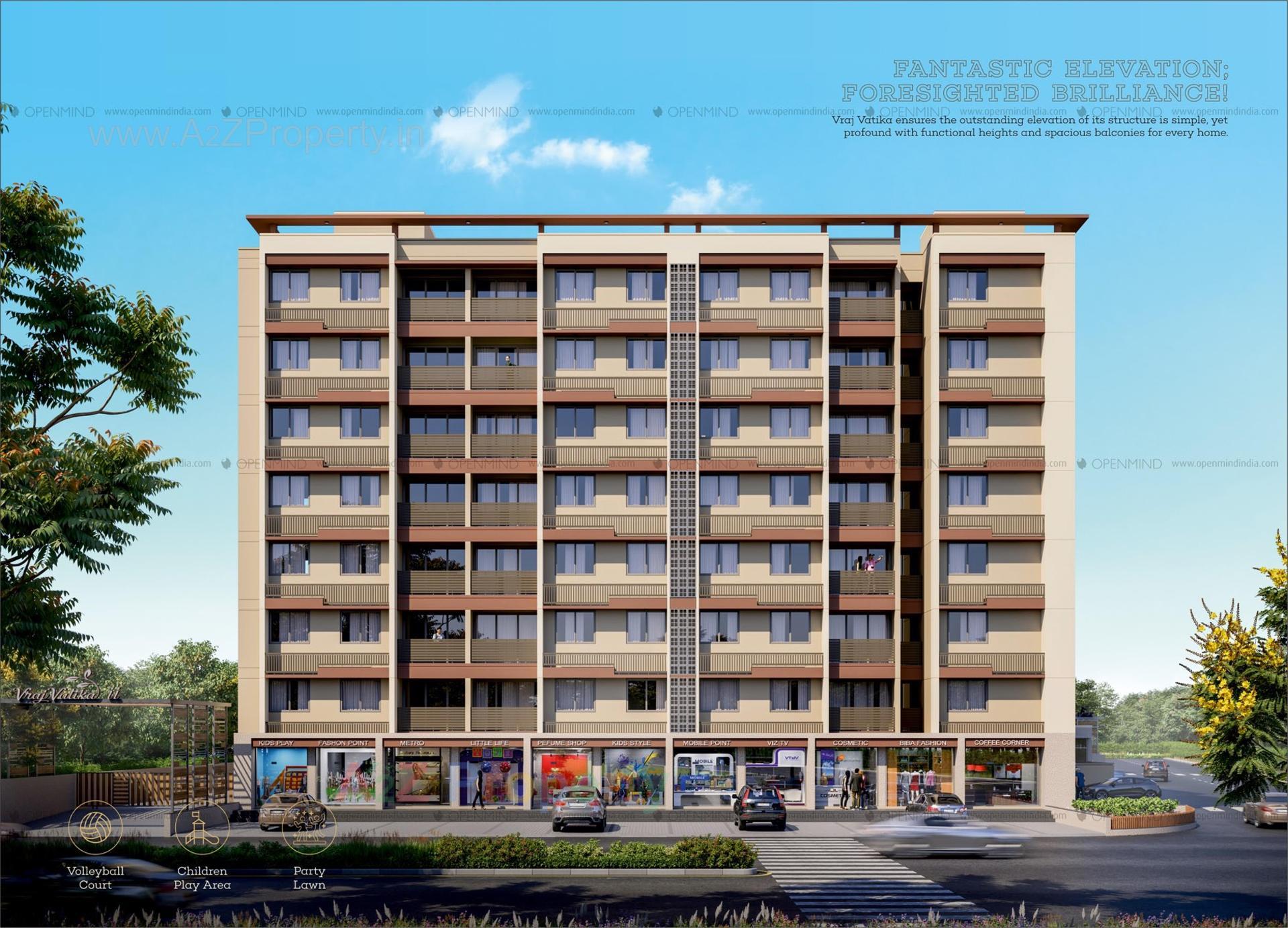 3D Elevation of real estate project Vraj Vatika Ii located at Vastral, Ahmedabad, Gujarat