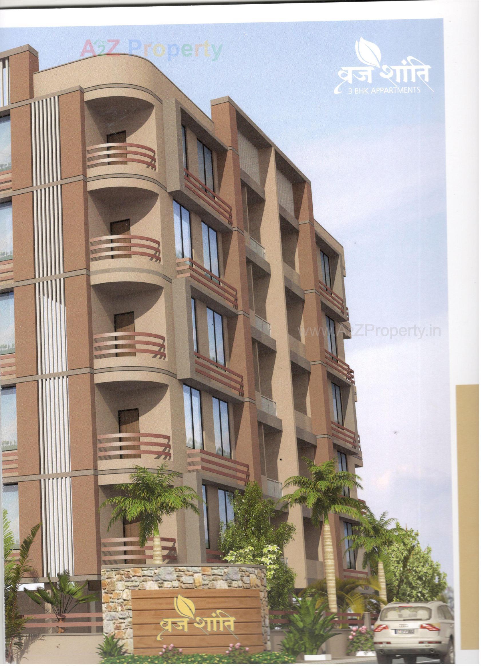 3D Elevation of real estate project Vrajshanti Appartment located at Paldi, Ahmedabad, Gujarat
