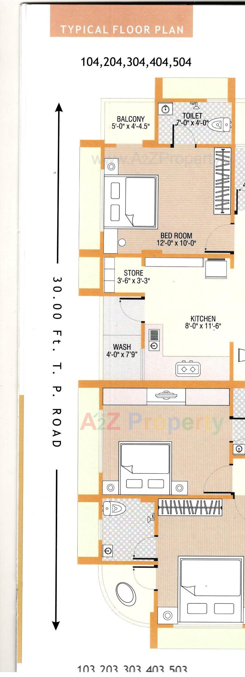 Layout of real estate project Vrajshanti Appartment located at Paldi, Ahmedabad, Gujarat
