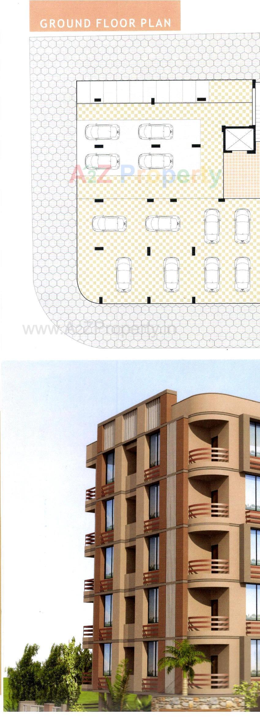 Layout of real estate project Vrajshanti Appartment located at Paldi, Ahmedabad, Gujarat