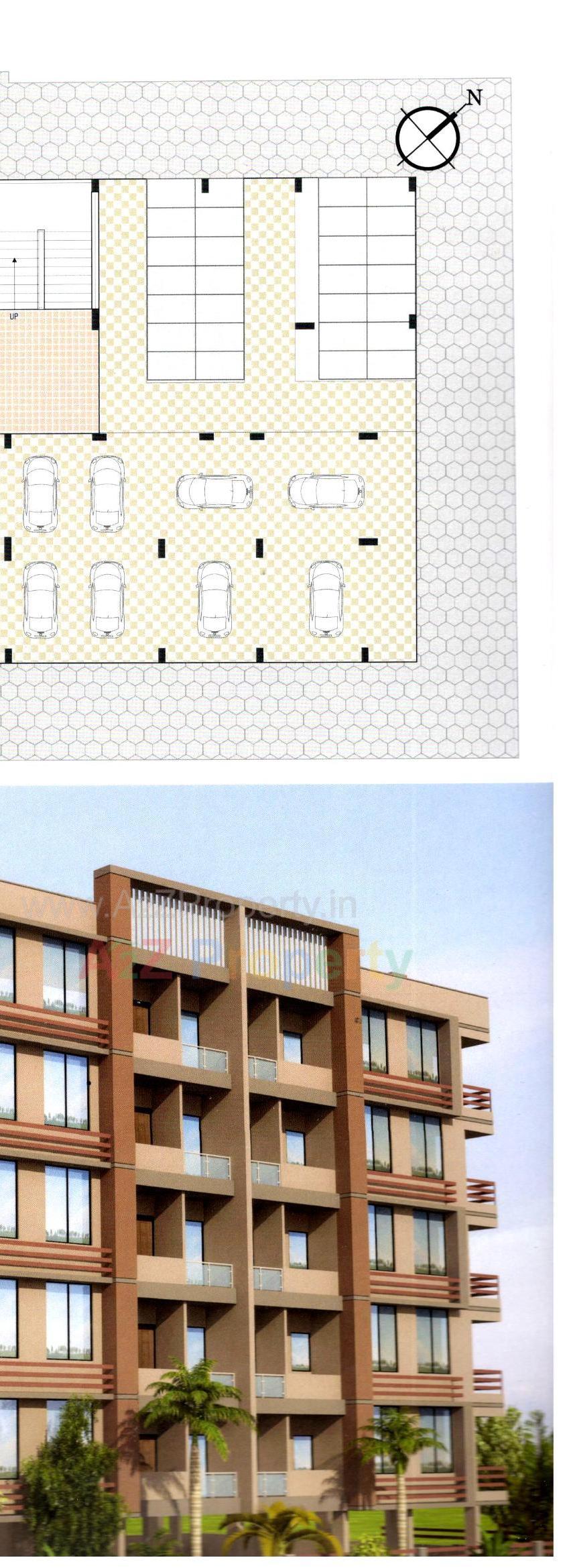 Layout of real estate project Vrajshanti Appartment located at Paldi, Ahmedabad, Gujarat