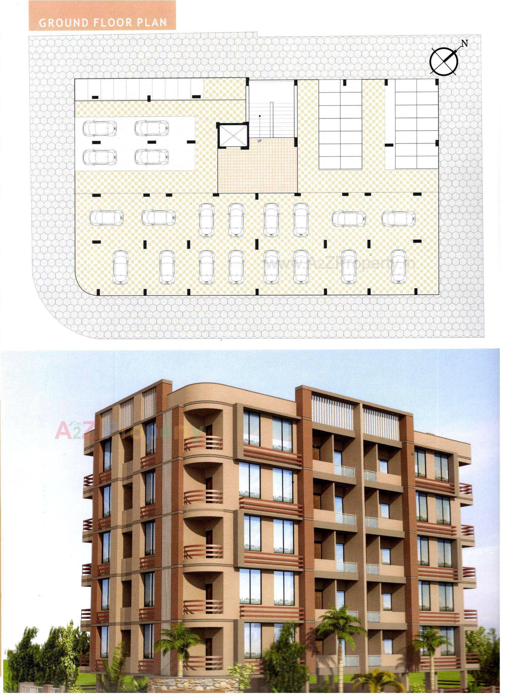 Layout of real estate project Vrajshanti Appartment located at Paldi, Ahmedabad, Gujarat