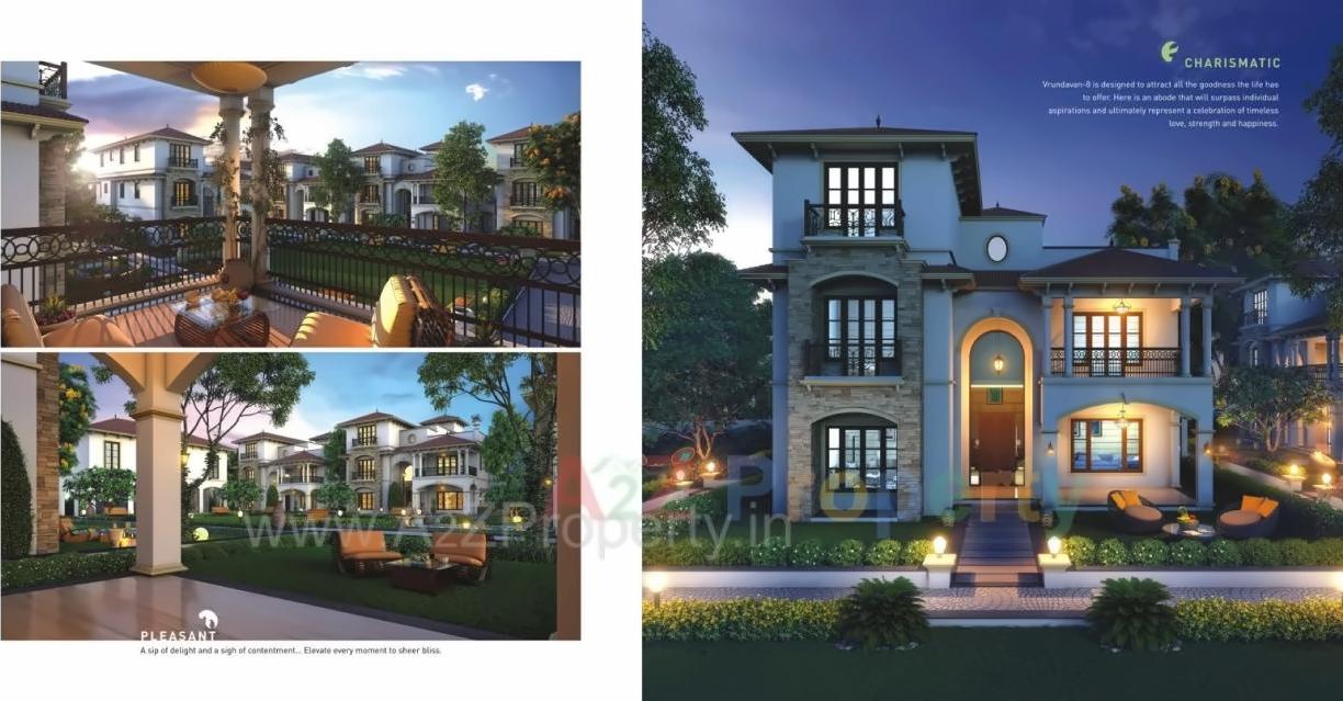 3D Elevation of real estate project Vrundavan Bunglows located at Thaltej, Ahmedabad, Gujarat