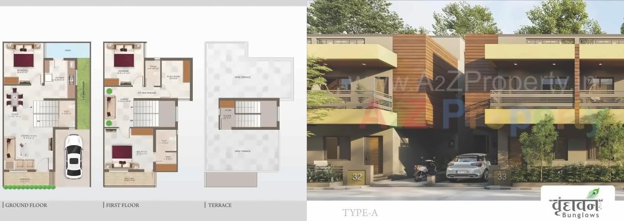 Layout of real estate project Vrundavan Bunglows located at Geratpur, Ahmedabad, Gujarat