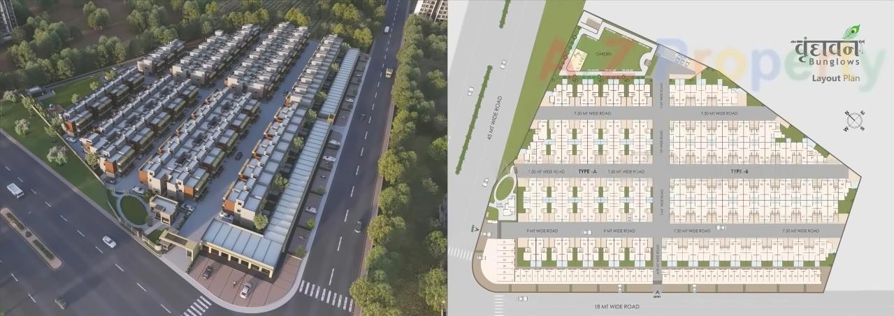 Layout of real estate project Vrundavan Bunglows located at Geratpur, Ahmedabad, Gujarat