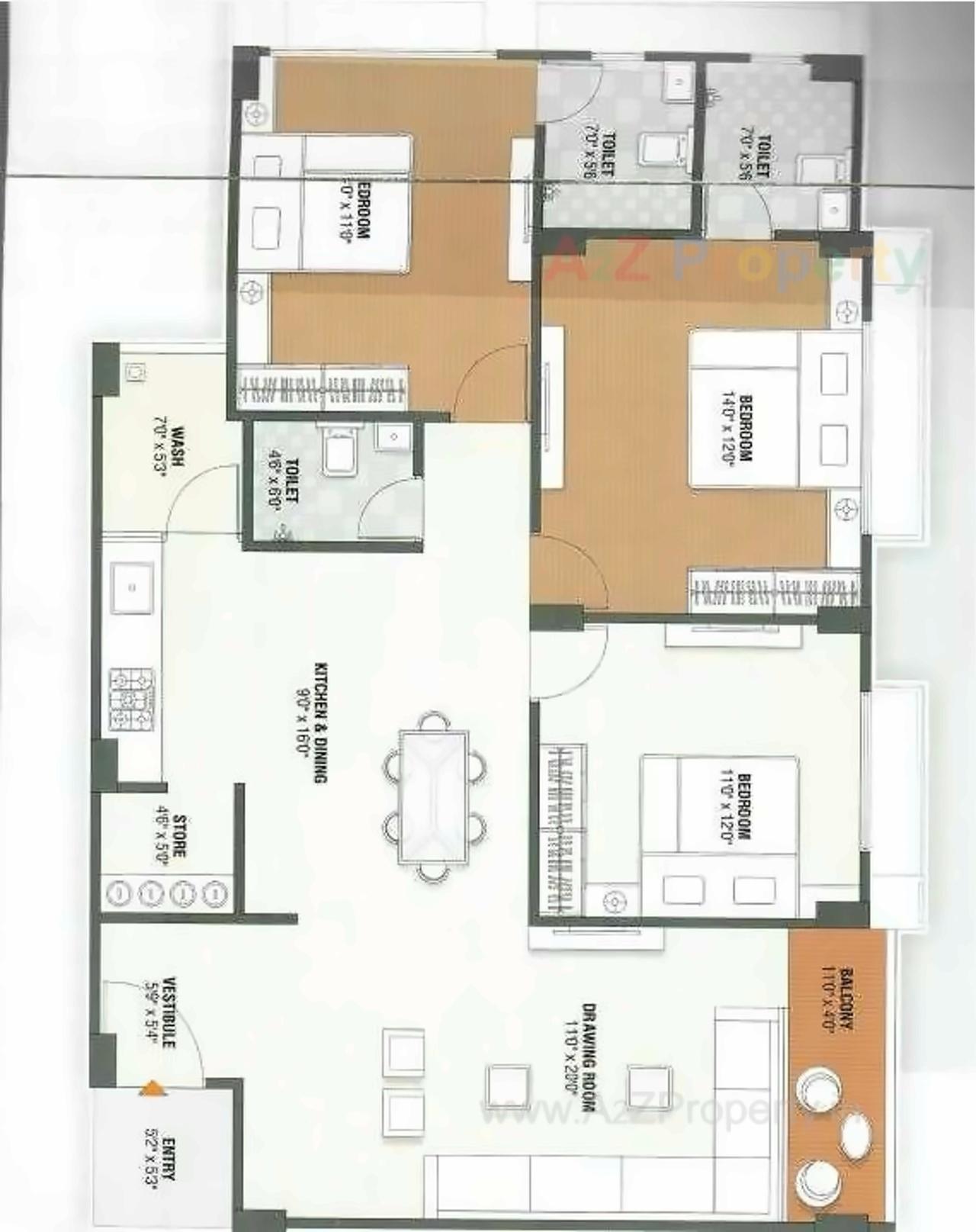 Layout of real estate project Vrundavan Pearl located at Chandkheda, Ahmedabad, Gujarat