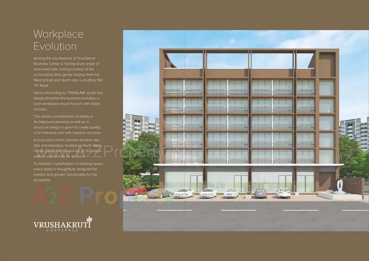 3D Elevation of real estate project Vrushakruti Corpspace located at Vejalpur, Ahmedabad, Gujarat