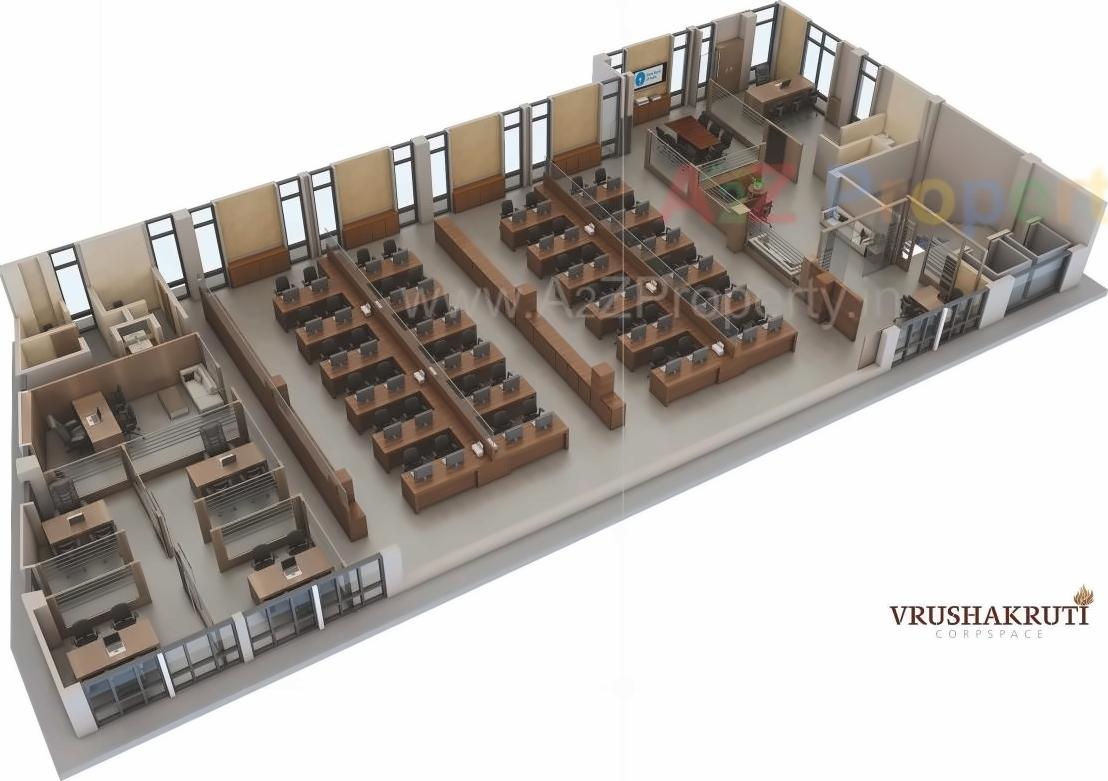 3D Elevation of real estate project Vrushakruti Corpspace located at Vejalpur, Ahmedabad, Gujarat