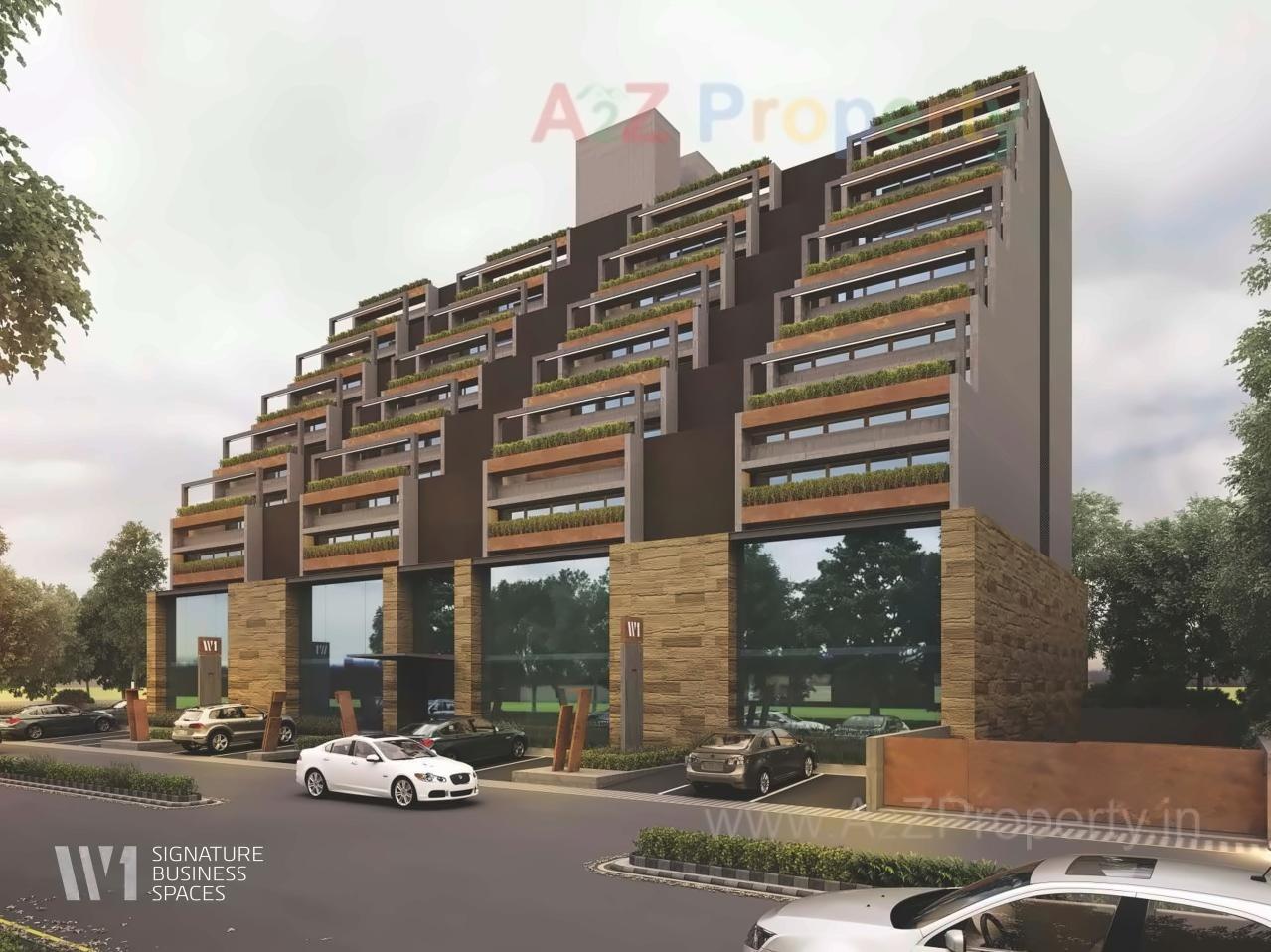 3D Elevation of real estate project W located at Makarba, Ahmedabad, Gujarat