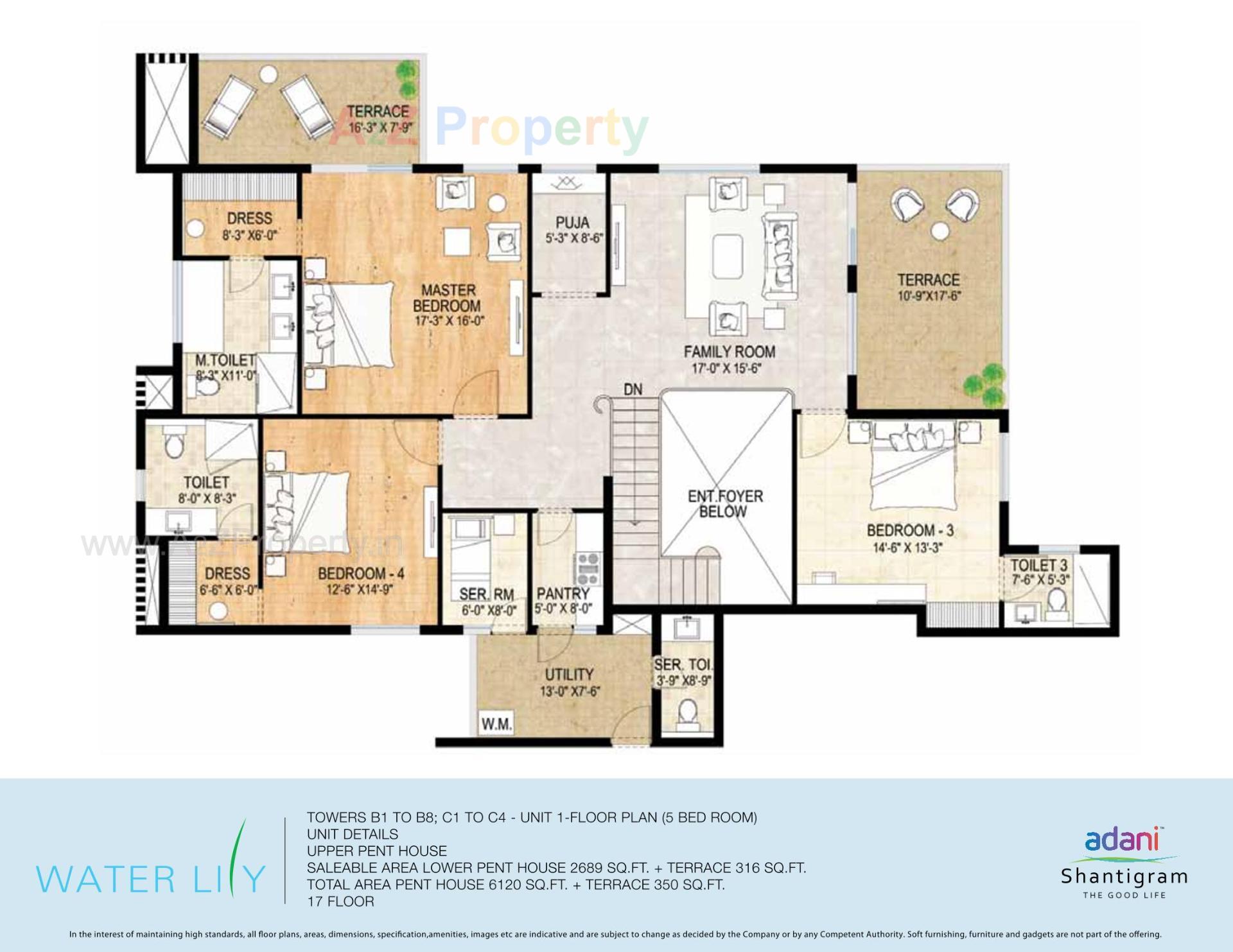 Layout of real estate project Water Lily Ph (towers   C5,c6,c11,c12) located at Khodiyar, Ahmedabad, Gujarat