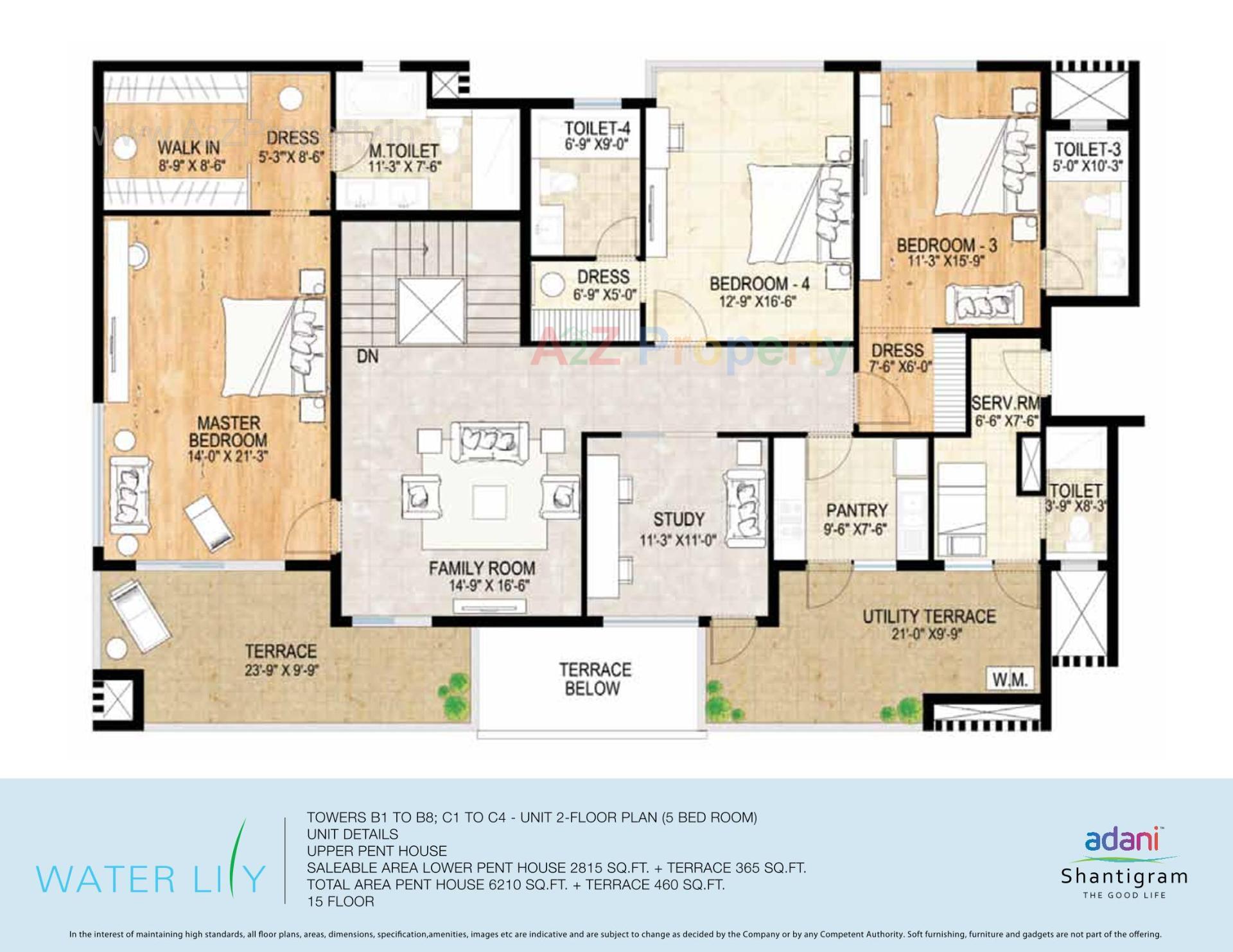 Layout of real estate project Water Lily Ph (towers   C5,c6,c11,c12) located at Khodiyar, Ahmedabad, Gujarat