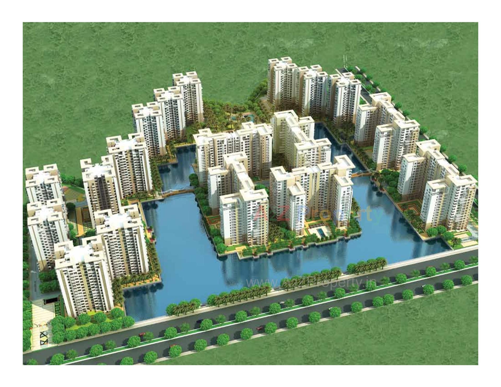 3D Elevation of real estate project Water Lily Ph (towers   C5,c6,c11,c12) located at Khodiyar, Ahmedabad, Gujarat