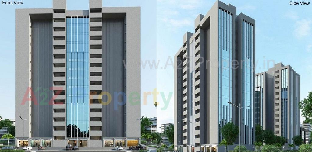 3D Elevation of real estate project West Gate Business Bay located at Makarba, Ahmedabad, Gujarat