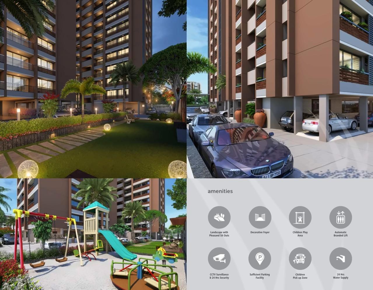 3D Elevation of real estate project Western Glory located at Gota, Ahmedabad, Gujarat