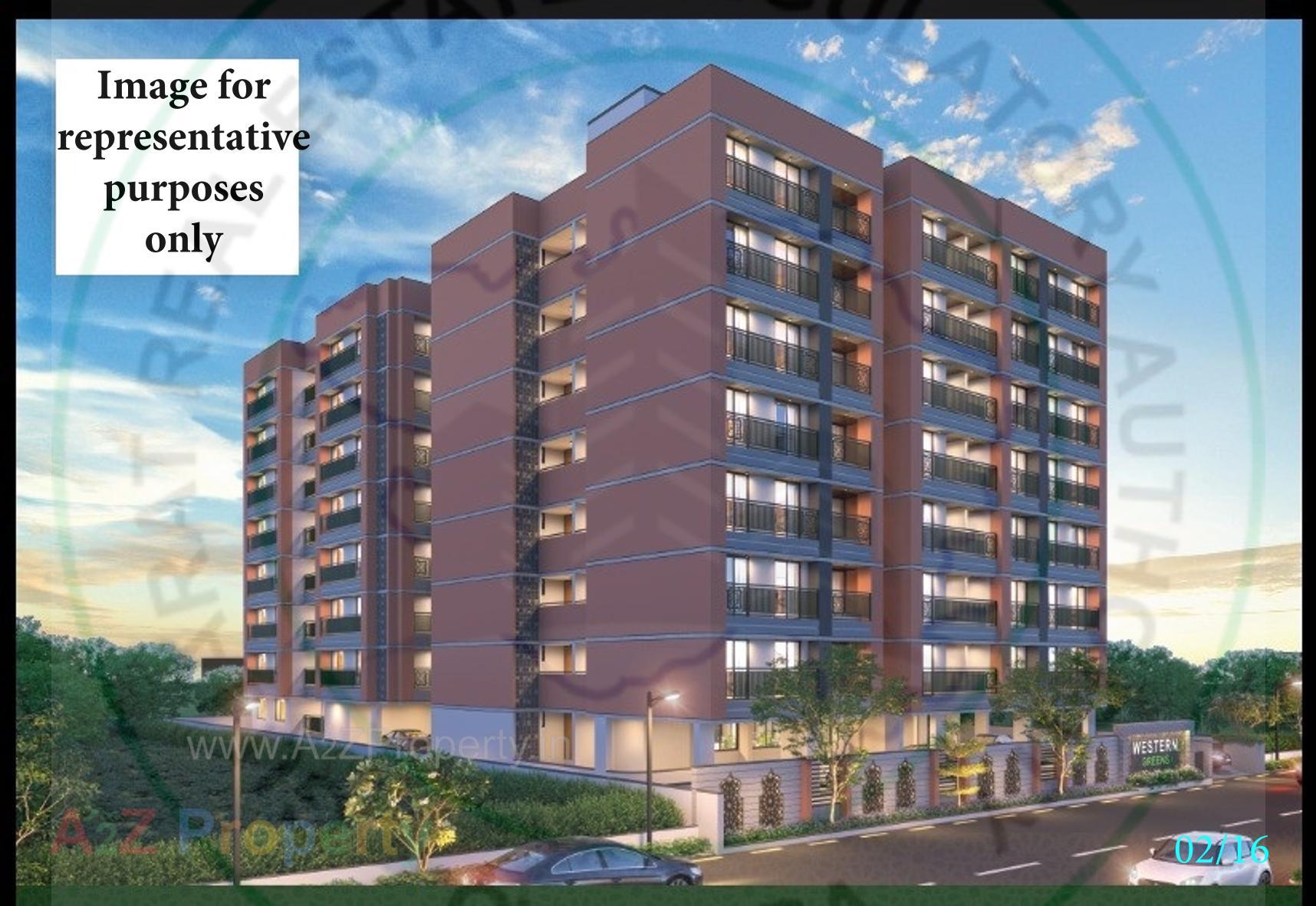 3D Elevation of real estate project Western Greens located at Sarkhej, Ahmedabad, Gujarat