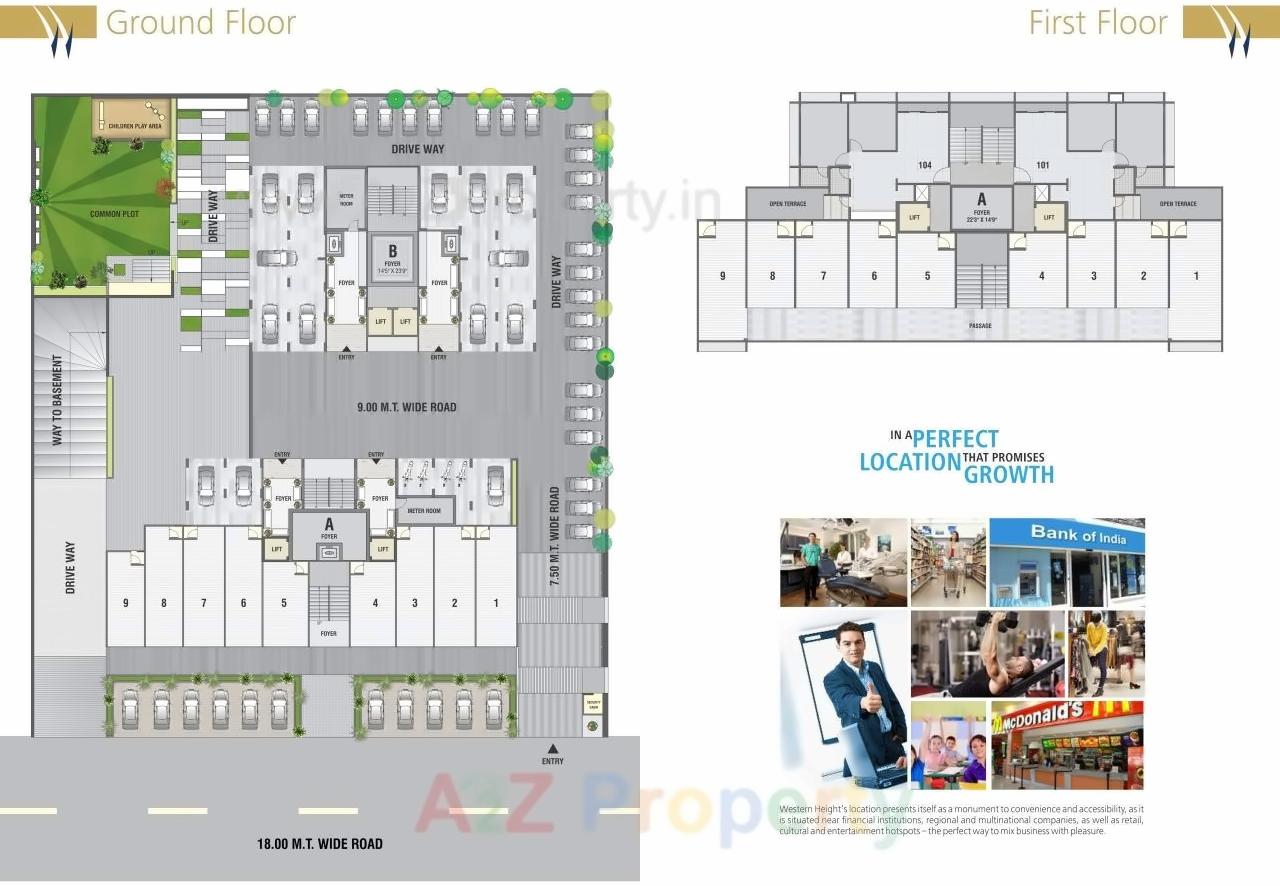 Layout of real estate project Western Height located at Jagatpur, Ahmedabad, Gujarat