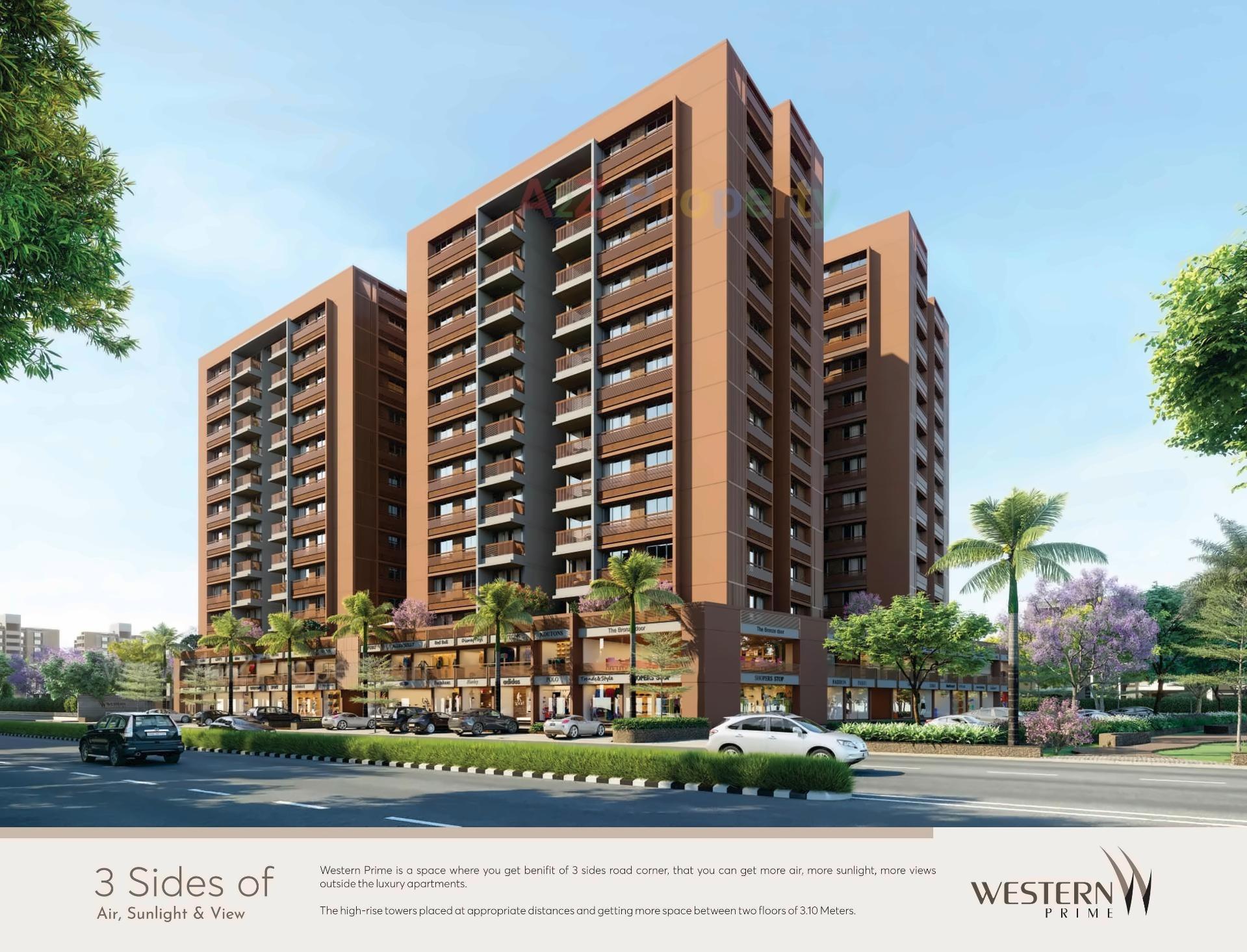 3D Elevation of real estate project Western Prime located at Ahmedabad, Ahmedabad, Gujarat