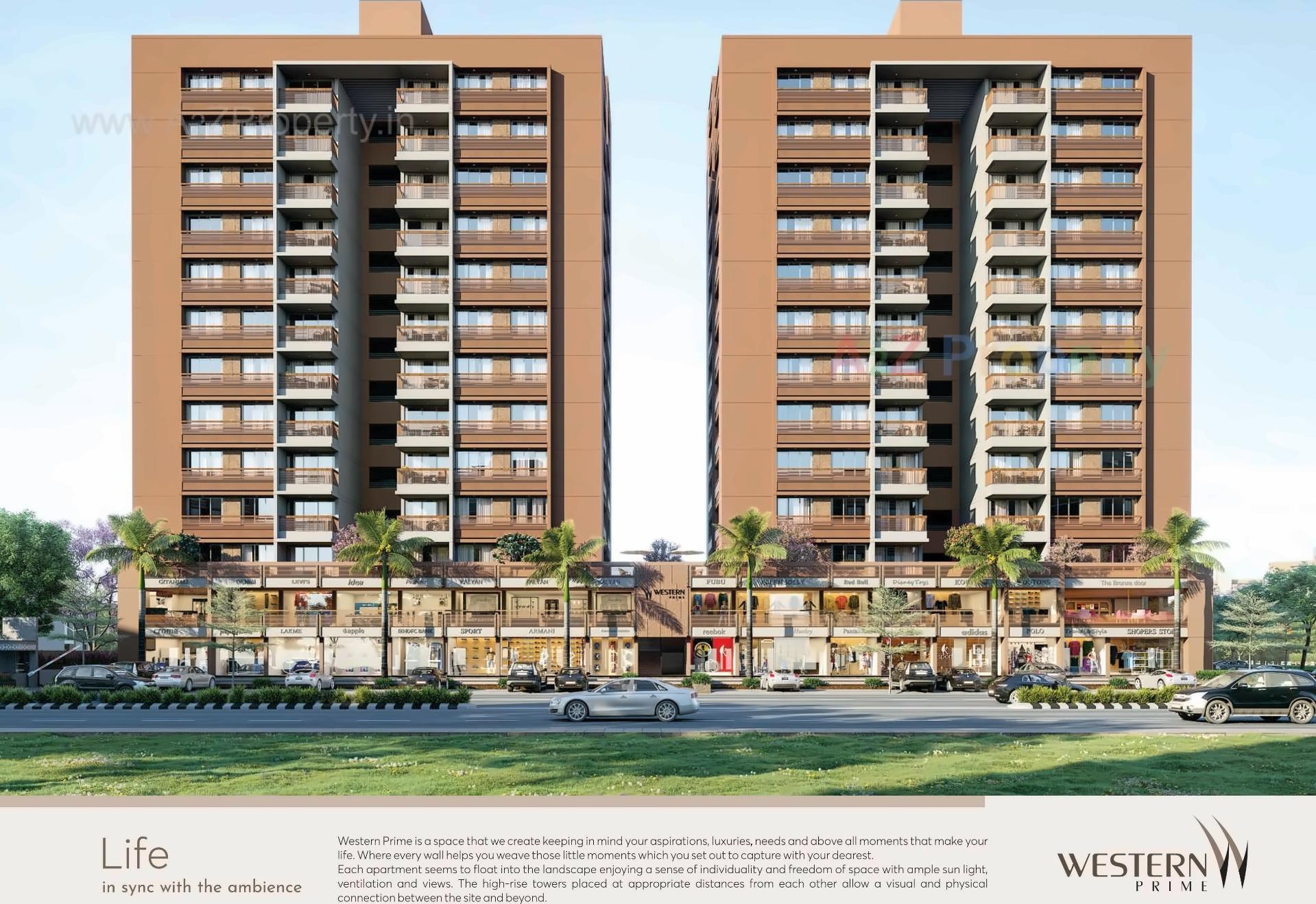 3D Elevation of real estate project Western Prime located at Ahmedabad, Ahmedabad, Gujarat