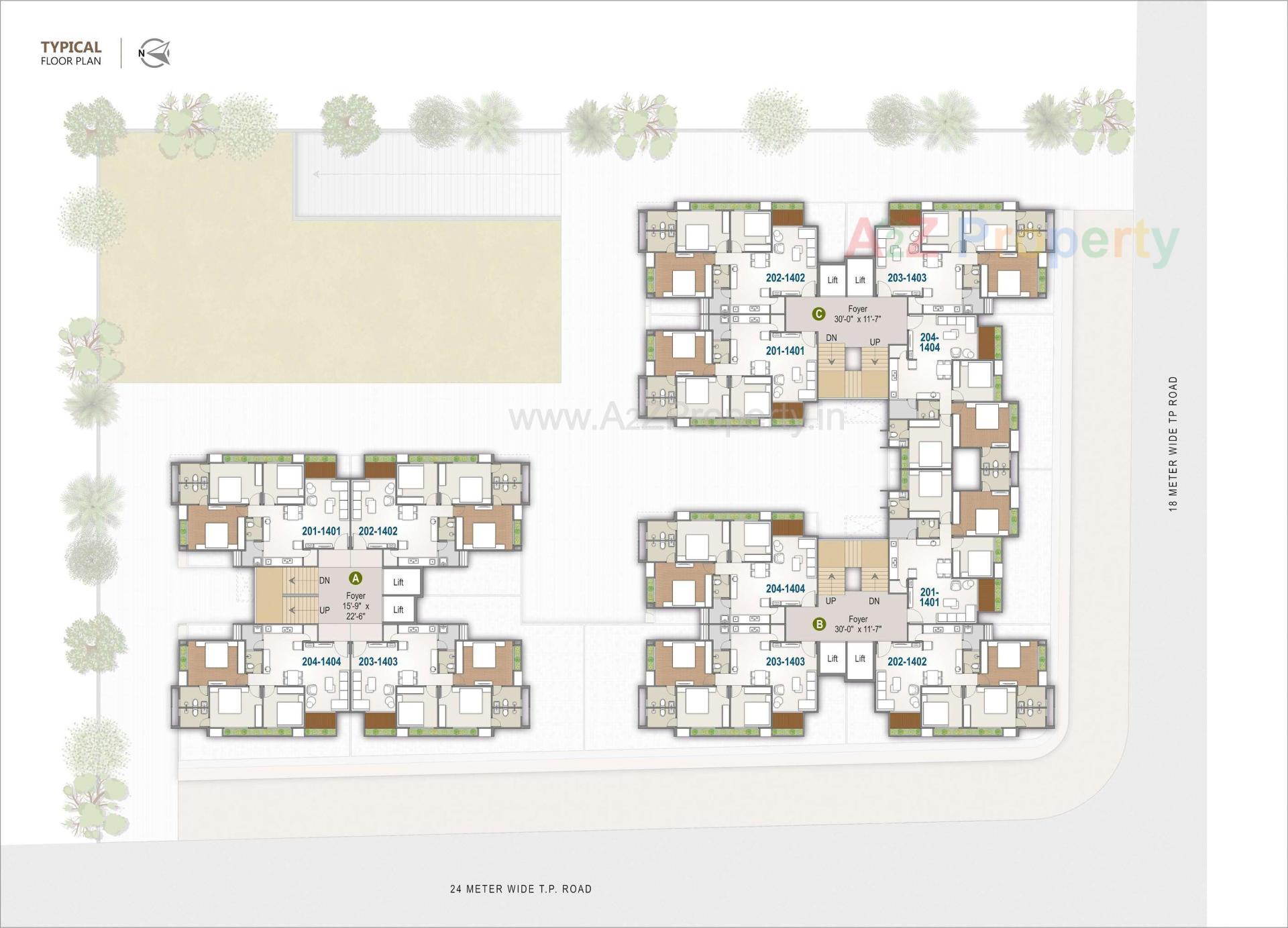 Layout of real estate project Western Sparsh located at Ahmedabad, Ahmedabad, Gujarat