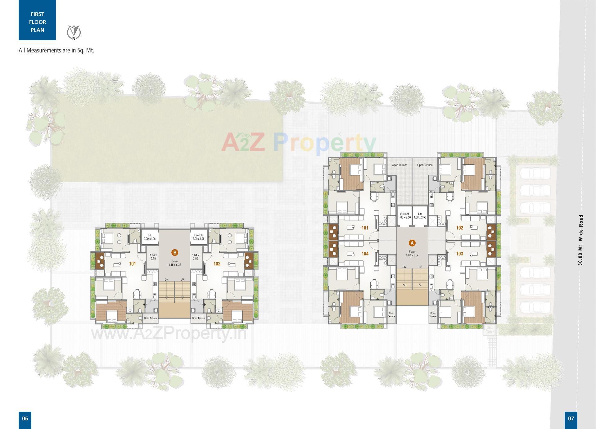 Layout of real estate project Western Unity located at Khodiyar, Ahmedabad, Gujarat