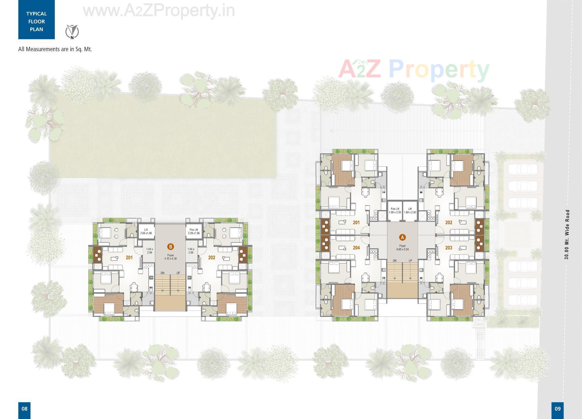 Layout of real estate project Western Unity located at Khodiyar, Ahmedabad, Gujarat
