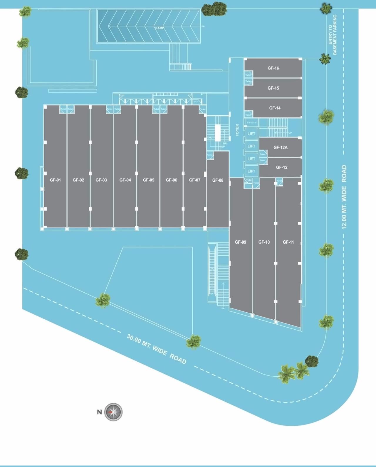 Layout of real estate project Westface located at Thaltej, Ahmedabad, Gujarat