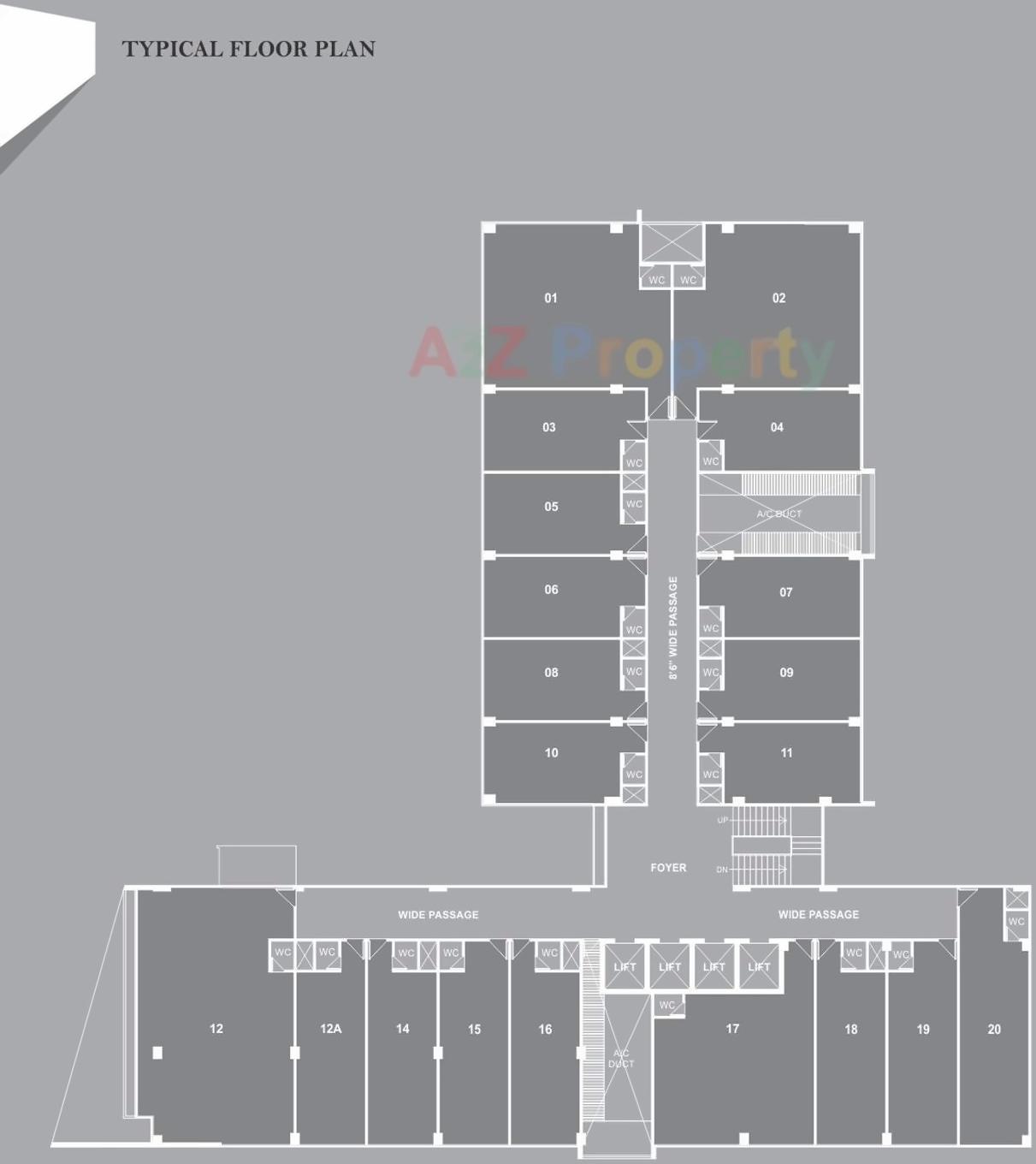 Layout of real estate project Westface located at Thaltej, Ahmedabad, Gujarat