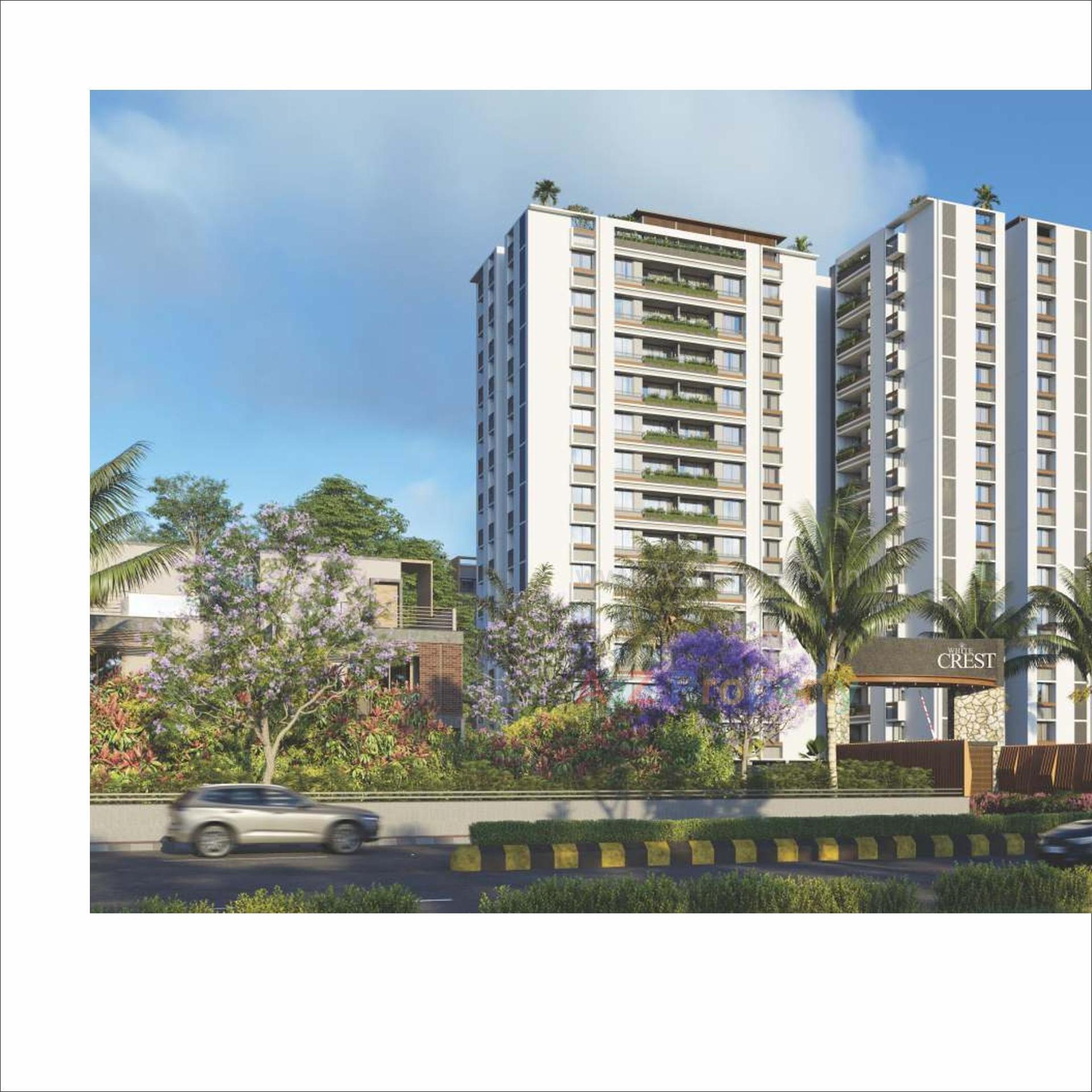 3D Elevation of real estate project White Crest located at Hanspura, Ahmedabad, Gujarat