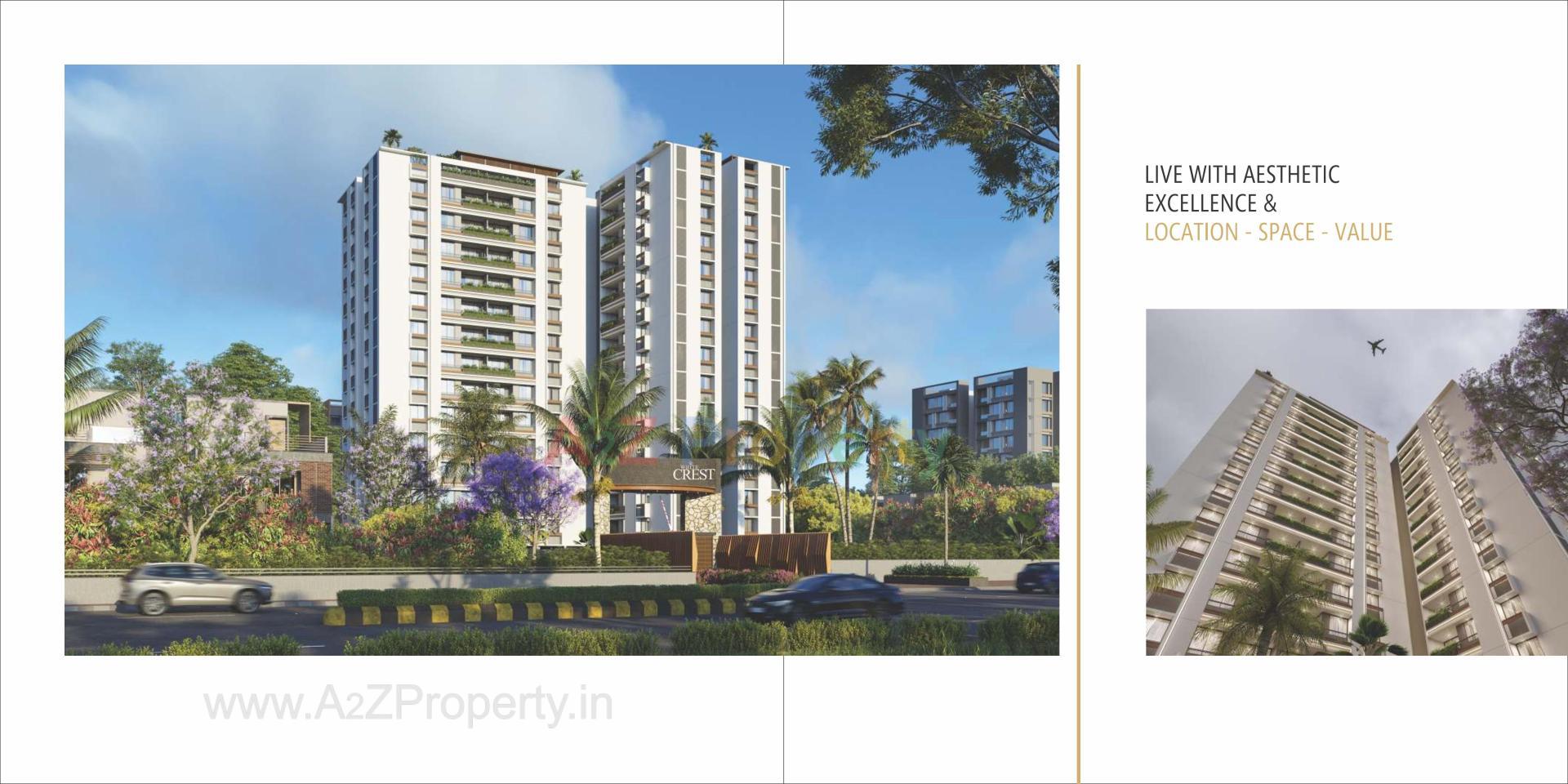 3D Elevation of real estate project White Crest located at Hanspura, Ahmedabad, Gujarat