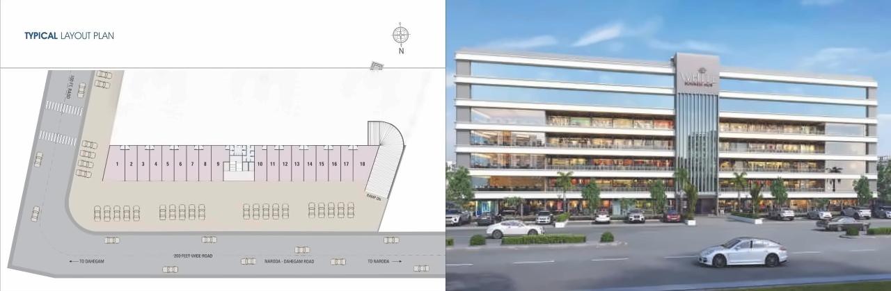 Layout of real estate project White Elegance   White Business Hub located at Hanspura, Ahmedabad, Gujarat