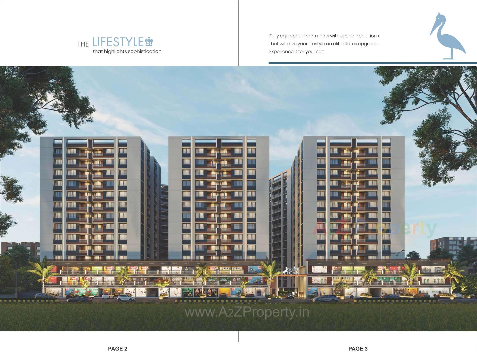 3D Elevation of real estate project White Pelican located at Muthiya, Ahmedabad, Gujarat