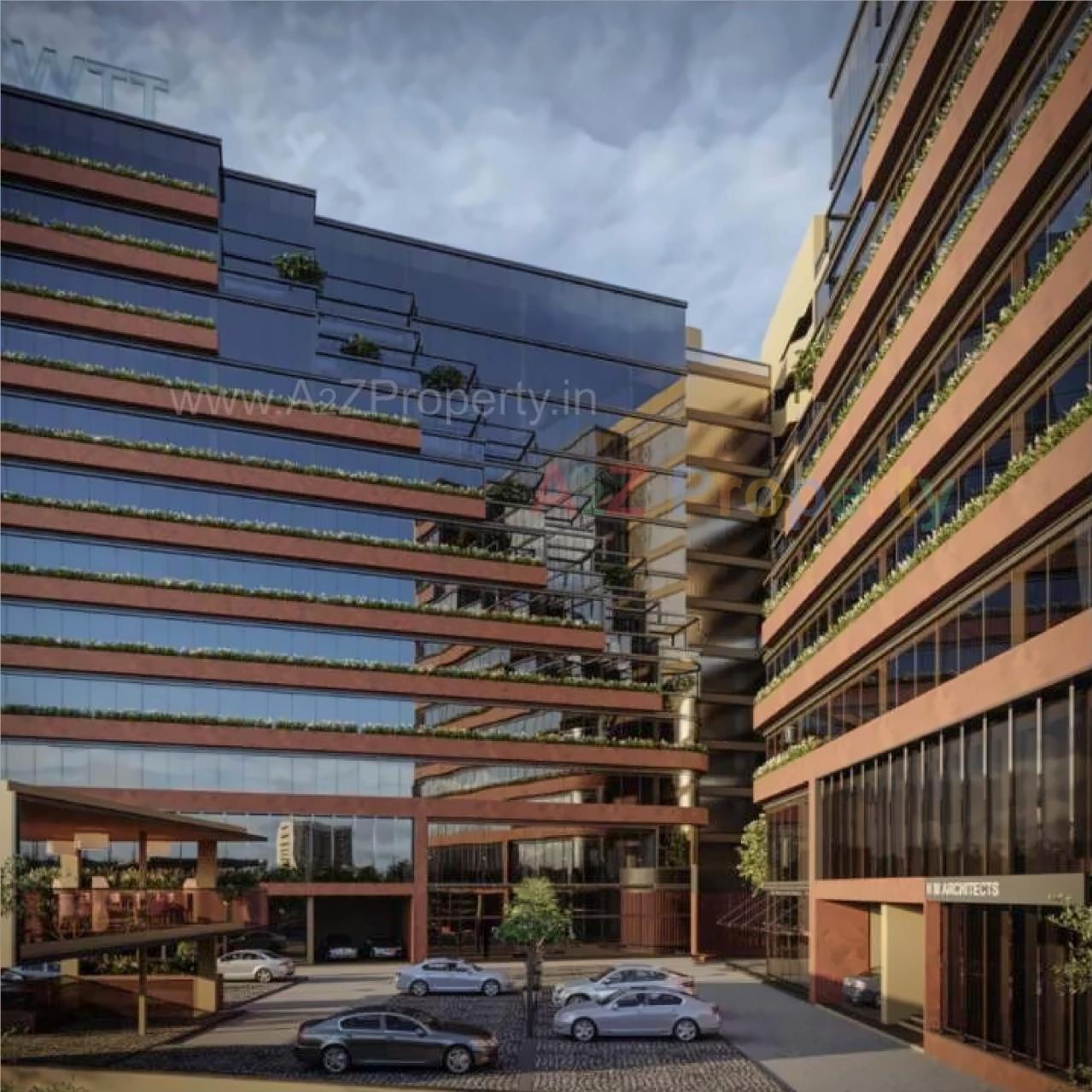 3D Elevation of real estate project World Trade Tower located at Makarba, Ahmedabad, Gujarat