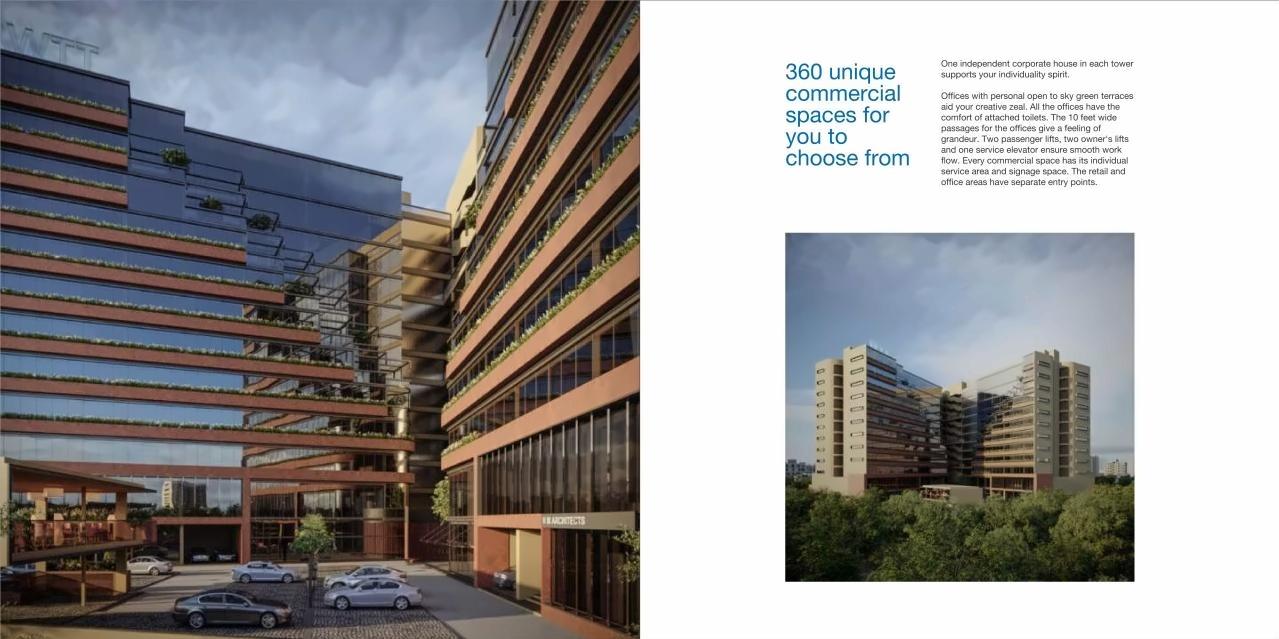 3D Elevation of real estate project World Trade Tower located at Makarba, Ahmedabad, Gujarat