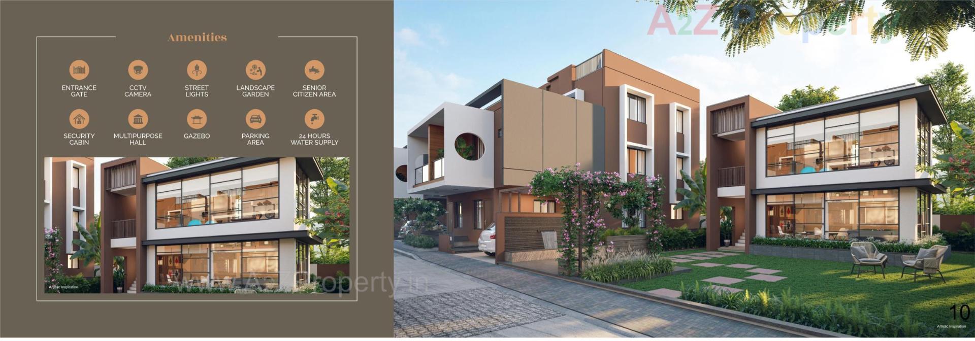 3D Elevation of real estate project Yamuna Bungalows located at Vastral, Ahmedabad, Gujarat