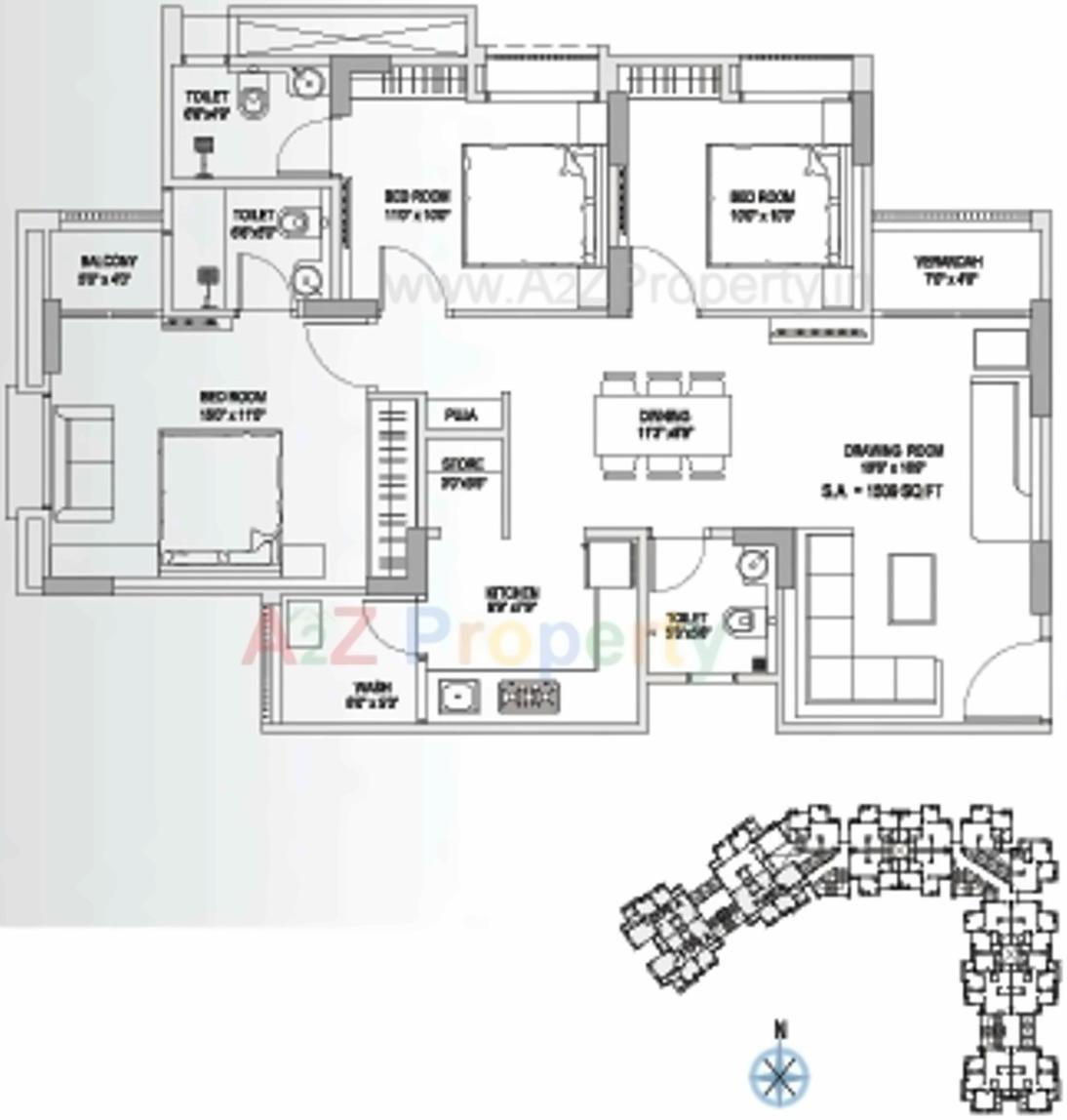 Layout of real estate project Yash Arian located at City, Ahmedabad, Gujarat