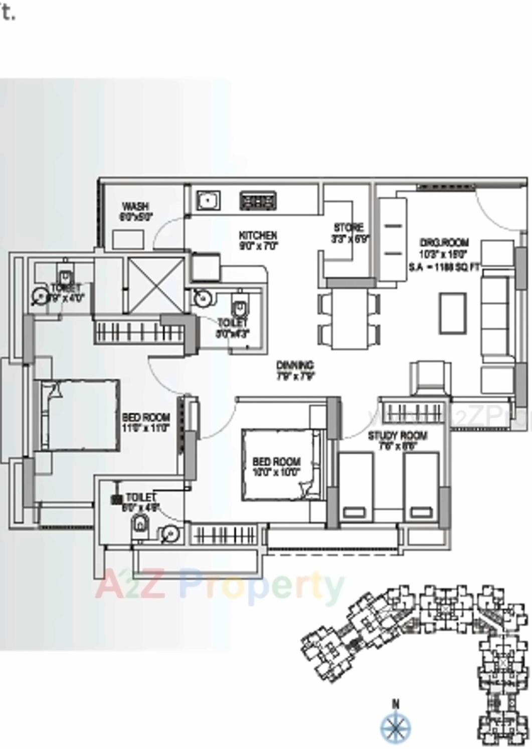 Layout of real estate project Yash Arian located at City, Ahmedabad, Gujarat