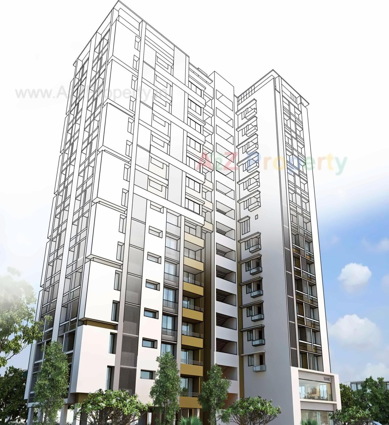 3D Elevation of real estate project Yashasvi Elegance located at Memnagar, Ahmedabad, Gujarat