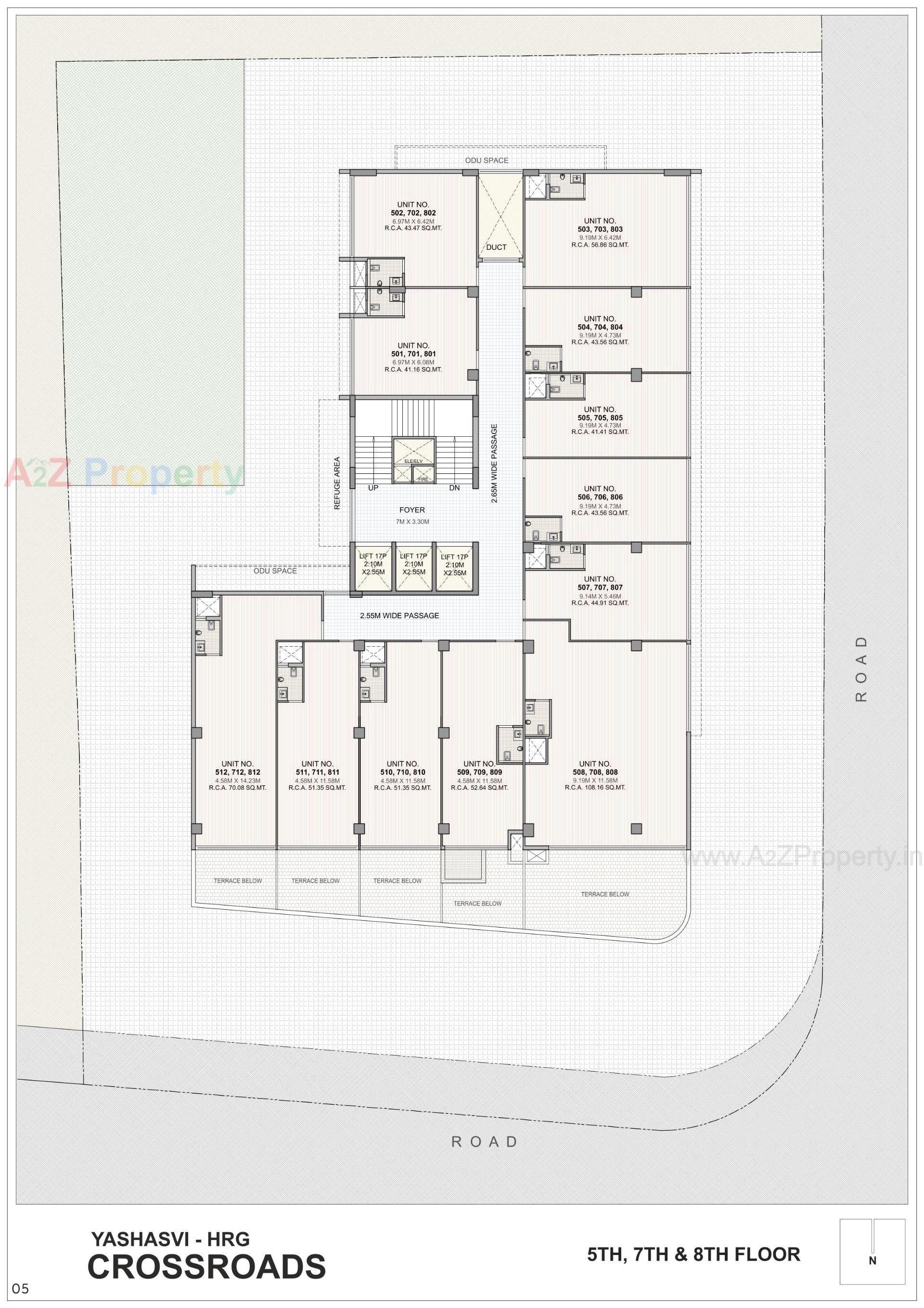 Layout of real estate project Yashasvi Hrg Crossroads located at Memnagar, Ahmedabad, Gujarat