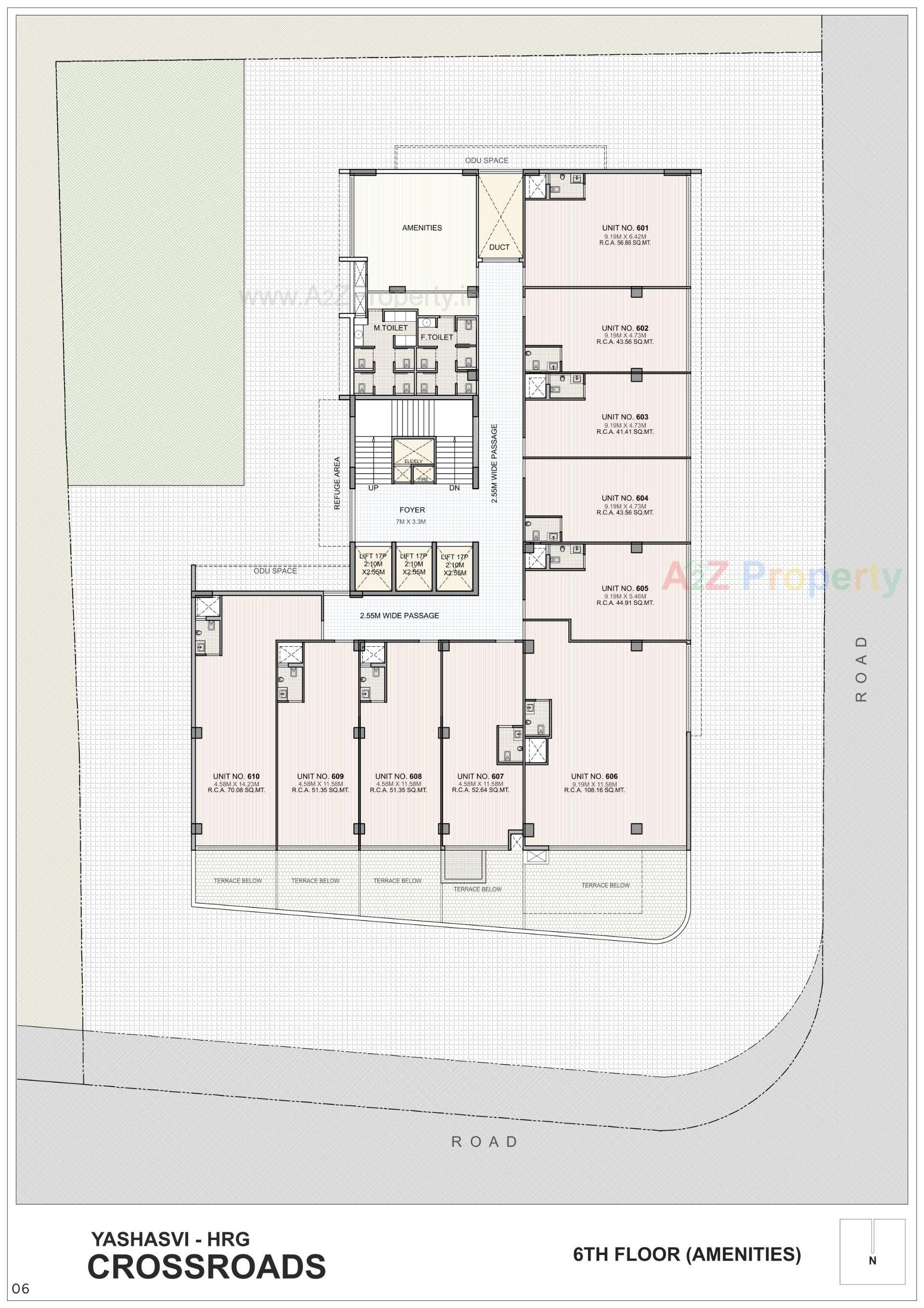 Layout of real estate project Yashasvi Hrg Crossroads located at Memnagar, Ahmedabad, Gujarat