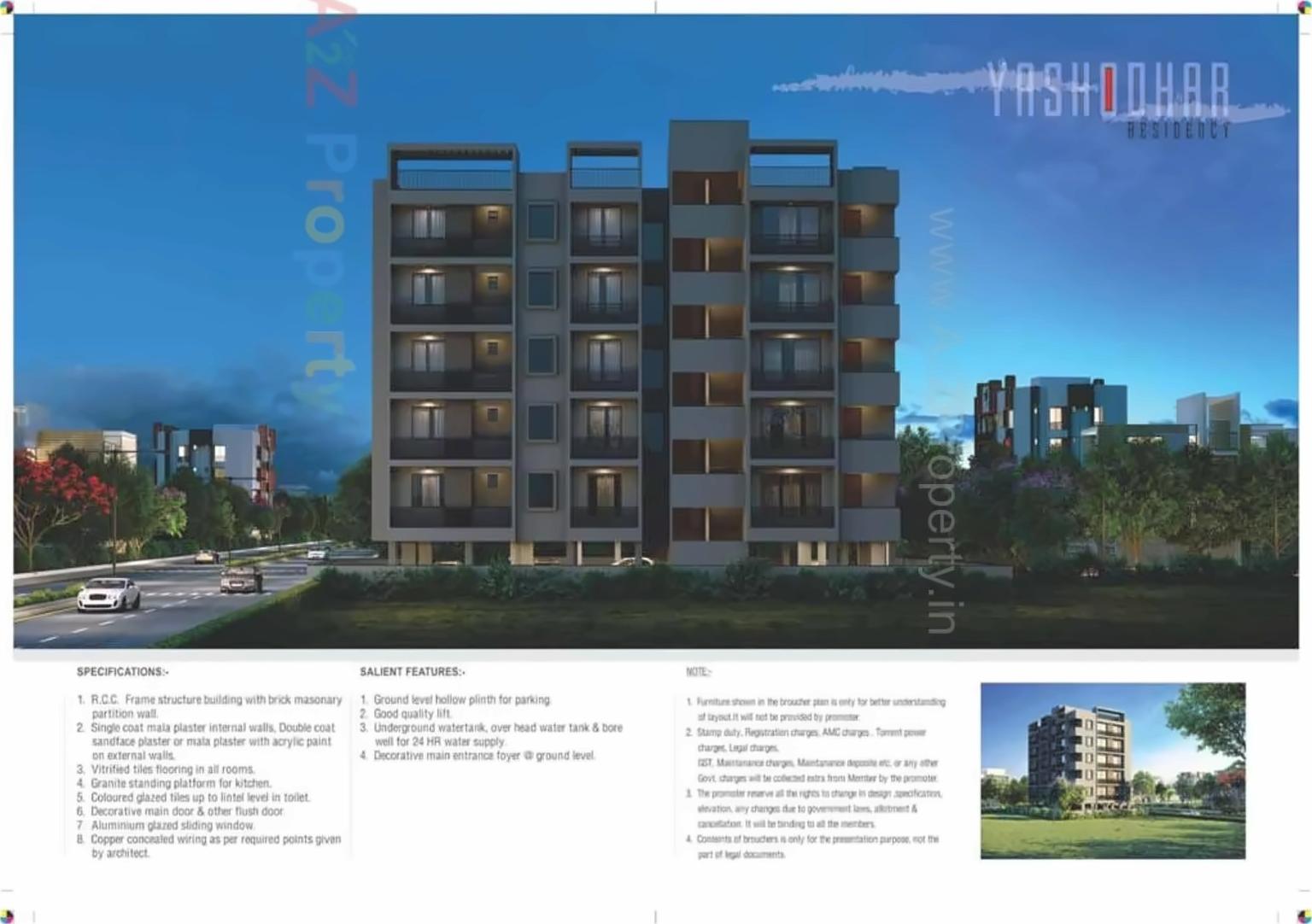 3D Elevation of real estate project Yashodhar Residency located at Sabarmati, Ahmedabad, Gujarat