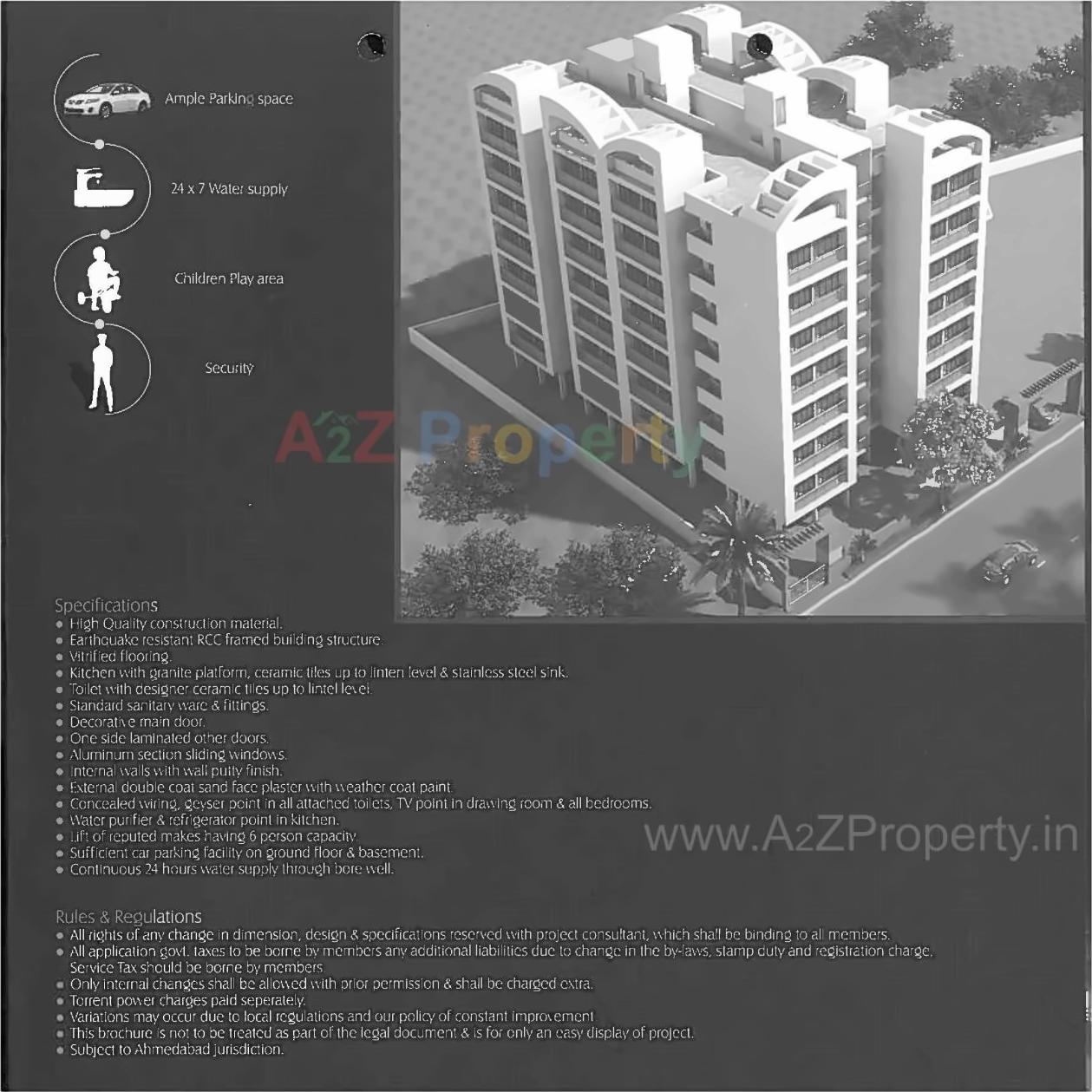 3D Elevation of real estate project Yasrab Residency located at Sarkhej, Ahmedabad, Gujarat